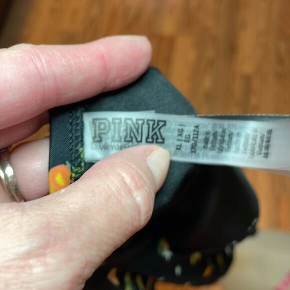 PINK Swimsuit, black, oranges, lemons, blossoms, One Piece, Strappy, sexy, Large - Picture 6 of 6